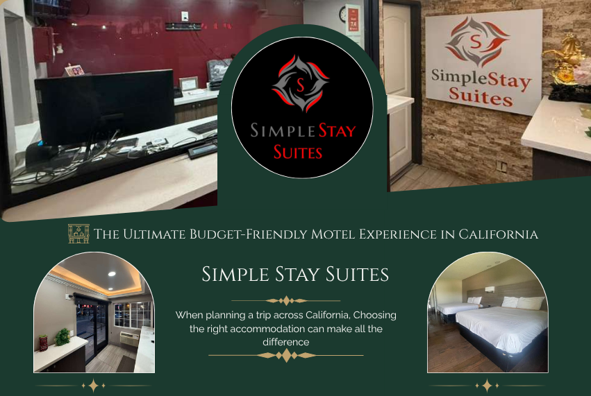Simple Stay Suites motel in California offering affordable and comfortable accommodations for travelers.